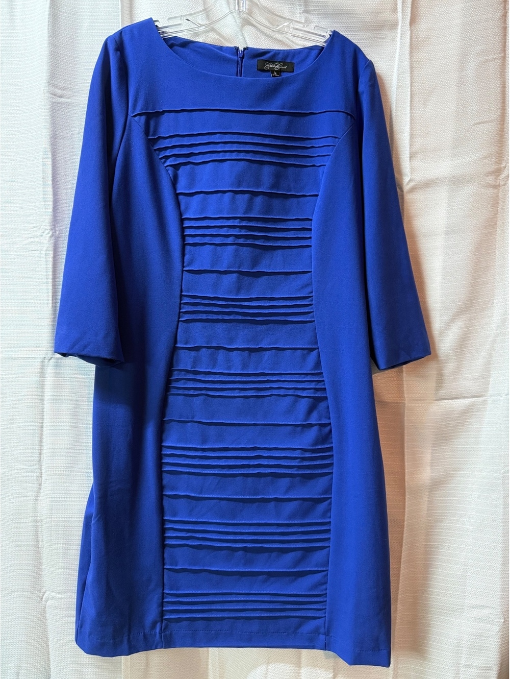 Eden Court Royal Blue Pleated Front Dress Size 18